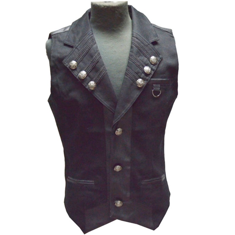 Men Pentagramme Military Style Vest Gothic Steampunk Waistcoat Vest 